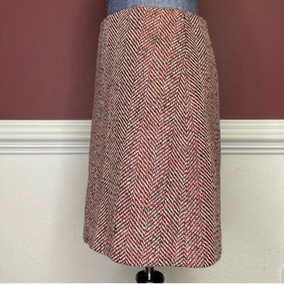 LOFT red and white a-line skirt size 4 women - Picture 3 of 4